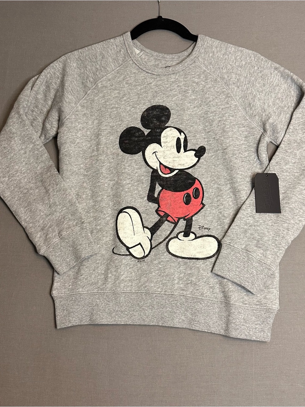 PacSun Junk Food Kids Gray Mickey Mouse Graphic Sweatshirt with Red Shorts